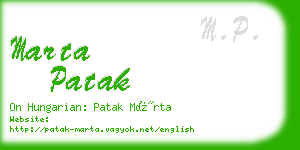 marta patak business card